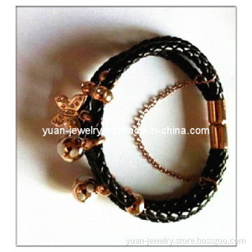 Leather and Stainless Steel Bracelet (LSSB014)